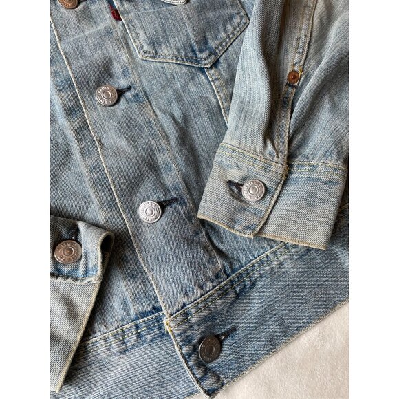 Levis Womens Mens Western Denim Jacket Size CH Light Wash Y2K Streetwear - Picture 8 of 12